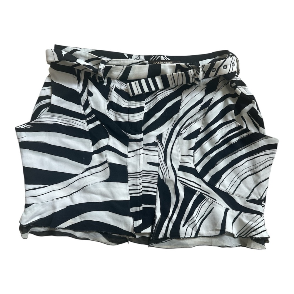 Roberto Cavalli Zebra Print High Waist Shorts